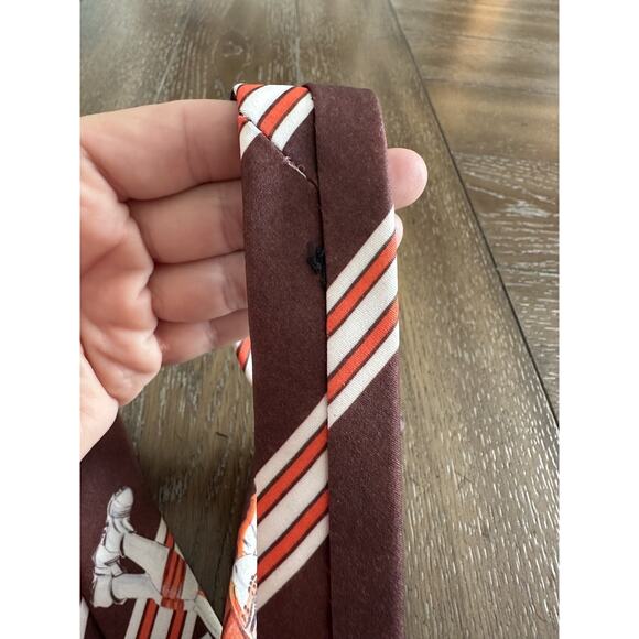 Vintage Ralph Marlin Tie Cleveland Browns 1990 Orange Brown Team Stripes - Picture 6 of 9